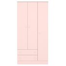 Roupeiro com 3 portas e 2 Gavetas Pavia Rosa Acetinado