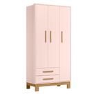 Roupeiro com 3 Portas Segóvia Rosa Acetinado