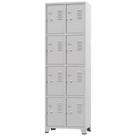 Roupeiro de Aço 8 Portas Cinza 1,96 X 0,93 X 0,36 - ULTRA Móveis