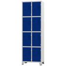 Roupeiro de Aço 8 Portas Cinza com Azul 1,96 X 0,93 X 0,36 - ULTRA Móveis