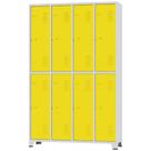 Roupeiro de Aço 8 Portas Grandes Cinza com Amarelo 1,96 X 0,93 X 0,36 - ULTRA Móveis
