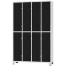 Roupeiro de Aço 8 Portas Grandes Cinza com Preto 1,96 X 0,93 X 0,36 - ULTRA Móveis