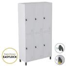 Roupeiro de Aço GR 6 Portas Marzo Cristal Armário de Aço