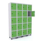 Roupeiro De Aço Light 20 Portas Verde Com Tranca Para Cadeado - Pandin