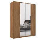 Roupeiro de Casal Luna 4 Portas c/ 2 Espelhos Amêndola - Bela Móveis Roupeiro de Casal Luna 4 Portas c/ 2 Espelhos Amêndola - Bela Móveis