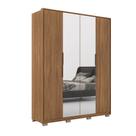 Roupeiro de Casal Luna c/ Pés 4 Portas c/ 2 Espelhos Amêndola - Bela Móveis Roupeiro de Casal Luna c/ Pés 4 Portas c/ 2 Espelhos Amêndola - Bela Móveis