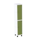 Roupeiro De Escritório 1 Porta Fechadura Prateleira Em Aço Branco/Verde Miró Pandin Móveis