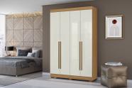Roupeiro de Solteiro 153cm 4 Portas 02 Gavetas - Cinamomo/Off White Aramóveis