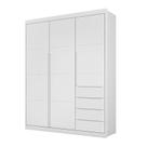 Roupeiro Diamante 3 Portas e 4 Gavetas Branco - FbABY