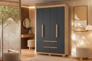 Roupeiro Doble 4 Portas e 4 Gavetas - Freijó Titanium - Albatroz Roupeiro Doble 4 Portas e 4 Gavetas - Freijó Titanium - Albatroz