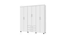 Roupeiro Guarda Roupas TI 6 Portas Casal Cor Branco