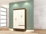 Roupeiro Ideal Plus 4 Portas e 2 Gavetas - Imbuia Champanhe - Vila Rica