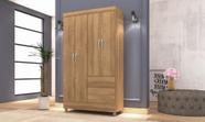 Roupeiro Ideal Plus 4 Portas e 2 Gavetas - Nature - Vila Rica