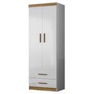 Roupeiro Infantil Flex 2 Portas 2 Gavetas 9100 Branco Nature PLLA Roupeiro Infantil Flex 2 Portas 2 Gavetas 9100 Branco Nature PLLA