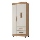 Roupeiro Lite 3 Portas 2 Gavetas Guarda-Roupa Solteiro