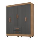 Roupeiro Lite 6 Portas 2 Gavetas Guarda-Roupa Casal