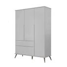 Roupeiro Melinda Cinza 100% MDF 3 Portas e 2 Gavetas para Quarto de Bebê Infantil - Phoenix Baby Roupeiro Melinda Cinza 100% MDF 3 Portas e 2 Gavetas para Quarto de Bebê Infantil - Phoenix Baby