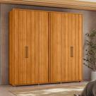 Roupeiro Miró 100% MDF ripado 6 portas e 4 gavetas - Cinamomo - Madetec