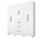 Roupeiro Tókio 6 Portas 3 Gavetas Com Chave Branco