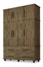 Roupeiro Triplex Elegance 7 Portas 4 Gavetas Espelho Canela