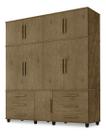 Roupeiro Triplex Guarda Roupas Londres Casal 8 Portas Jacara