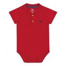 Roupinha Bebê Body Camiseta Gola Polo Meia Mala Charpey Liso Fresco Confortável