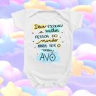 Roupinha Body de Bebê Deus Frase Doce para Avôs Vovô Menino Azul Presente Mimos