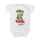 Roupinha Body de Bebê Meu Primeiro Natal Ursinha Menina Rosa Presente Temático Criança