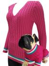 Roupinha Pet & Blusa Feminina Canetran - Kit - Katlen Tricot Roupinha Pet & Blusa Feminina Canetran - Kit - Katlen Tricot