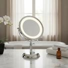 ROYALE LUX espelho cosmético com ring light - cromo