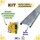 Rufo Capa Galvanizado peça 1mt KIT com 3 mts + BRINDE + parafuso com bucha