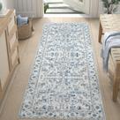 Runner Jalá Jinchan 61x183 cm Vintage Floral Antideslizante Azul