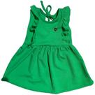 Rustique verde menta liso vestido infantil de menina manga curta babados Rustique verde menta liso vestido infantil de menina manga curta babados