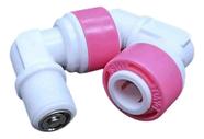 RY007-A Kit 10 Conector Cotovelo 90 Comprido Engate Rápido 1/4" x Rosca Macho 1/8" Alta Resistência