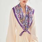 S0601-Lenço Bandana Luxo Florido Colorido Top Cropped 4n25186