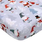 Sábana ajustable para cuna Cloele con muñeco de nieve navideño 132x71x13 cm gris
