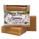 Sabonete Artesanal de Camomila Com Infusão de Flores, Óleos Vegetais e Argila Amarela Calmante, Suave, Aroma Natural 110g