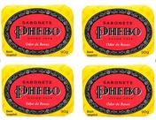 Sabonete Barra de Glicerina Phebo Odor de Rosas 90g KIT 4 UNIDADES