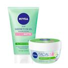 Sabonete Controle do Brilho + Hidratante Facial Gel Pepino Ácido Hialurônico Nívea Pele Mista Oleosa