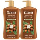 Sabonete corporal Caress, manteiga de karité e açúcar mascavo, 900 ml, pacote com 2 unidades