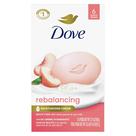 Sabonete Dove Beauty Bar, leite reequilibrante de pêssego branco e arroz 110g x6