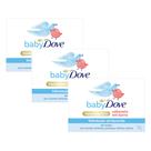 Sabonete em Barra Dove Baby Hidratação Enriquecida 75g Kit com três unidades