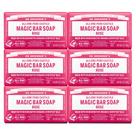 Sabonete em barra Dr. Bronner's Pure-Castile Magic Rose, 150 ml, pacote com 6