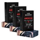 Sabonete em barra Live Bearded All-Natural, pacote com 3 ml para homens