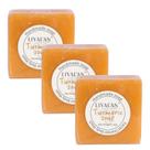 Sabonete em barra LIYALAN Turmeric 115 ml para rosto e corpo 3 barras com gengibre