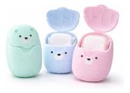 Sabonete Em Folhas Papel Portátil Descartável Higiene das Mãos Acompanha a Case Ursinho. Compacto Para Viagem, Bolsa, Carro e Uso Diário