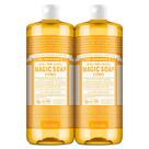 Sabonete líquido Dr. Bronner's Magic Soap-Pure-Castile 960 ml, pacote com 2 unidades