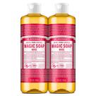 Sabonete líquido Dr. Bronner's Pure-Castile Magic Rose 473 ml, pacote com 2 unidades