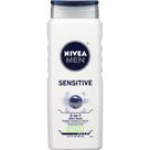 Sabonete líquido Nivea Men Sensitive com extrato de bambu, 500 ml, pacote com 3
