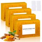 Sabonete Nicgou Lemon Turmeric Kojic para rosto e corpo 100g (4 unidades)